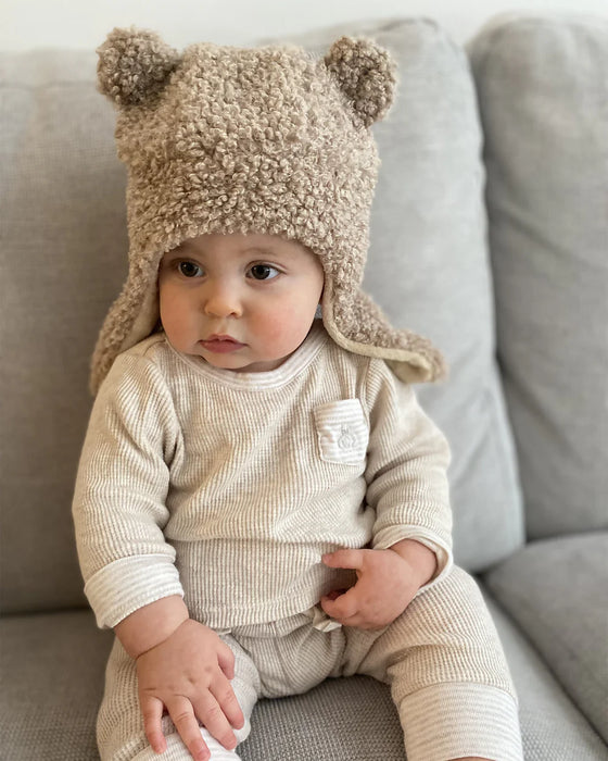 7 AM The Cub Set - Teddy Ourson - Ensemble bonnet et moufles pour bébé