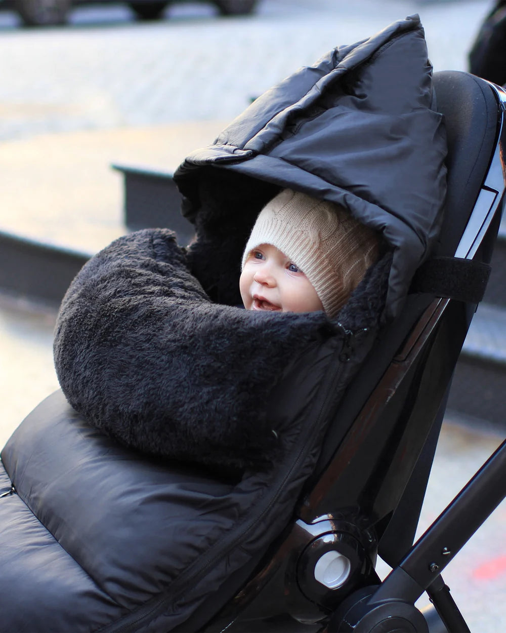 Housse de siège auto et chancelière pour poussette 7 AM ENFANT - Peluche noire