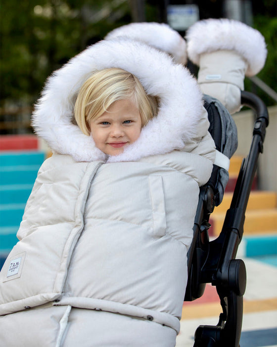 7 A.M.® Couverture 212 Evolution Fourrure Tundra Blanche & Beige Chiné | 6M-4T