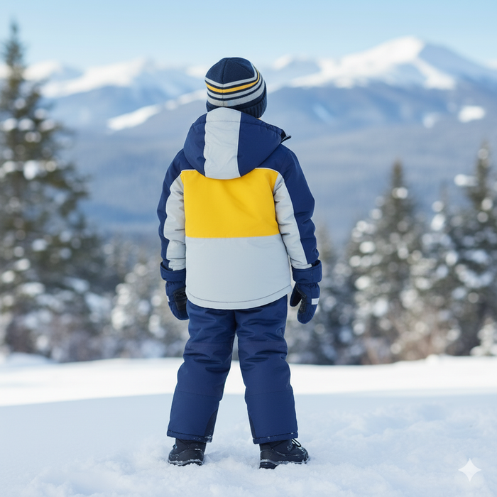 Ensemble de neige pour garçon Blizz et accessoires – Orange/Marine | Tailles 4 à 16