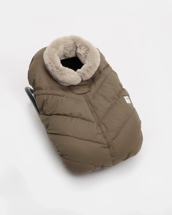 7 A.M. Car Seat Cocoon Helsinki Moss Brown Faux Fur – image 3