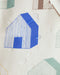 7AM rain jacket close-up showing water-resistant fabric with house print and water droplets.