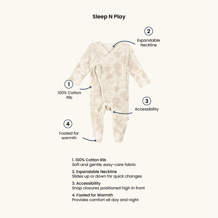 Just Born Baby 100% Cotton Sleep n' Play Footie