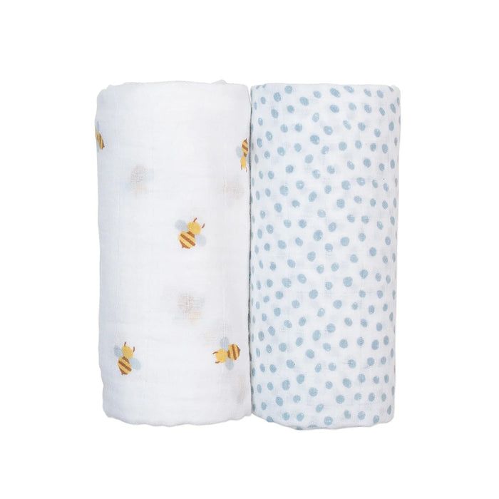 Couverture en mousseline de coton pour bébé de Lulujo - Lot de 2