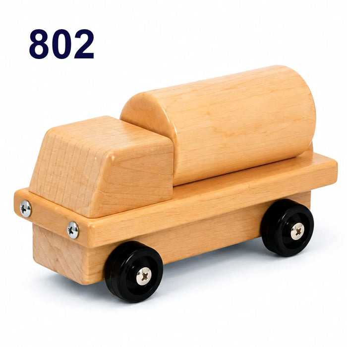 Solid maple wood transport vehicle toys - 802 Tanker Truck