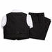 Black toddler suit set with white shirt, vest, and pants, formal kids clothing