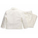Ivory boys formal suit with jacket and pants displayed flat on a white background.