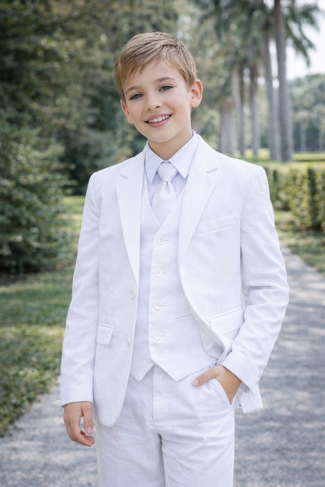 Boys White 5-Piece Suit – Complete Formal Outfit (3m to 22Y)