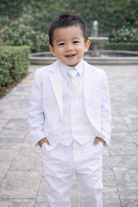 Boys White 5-Piece Suit – Complete Formal Outfit (3m to 22Y)