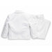 Children’s white formal suit jacket and pants set shown flat on a plain white background.