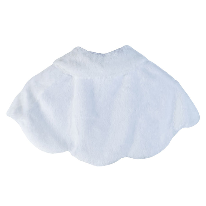 Baby, Toddler & Girls Faux Fur Shoulder Wrap Bolero – Elegant Ceremony Cover-Up with Pom Poms (1–12Y)