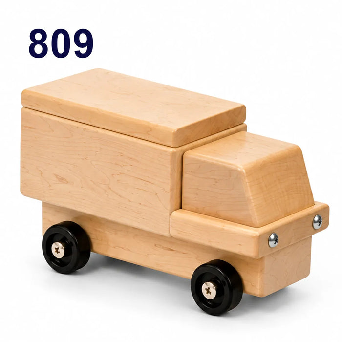 Solid maple wood transport vehicle toys - Delivery Truck