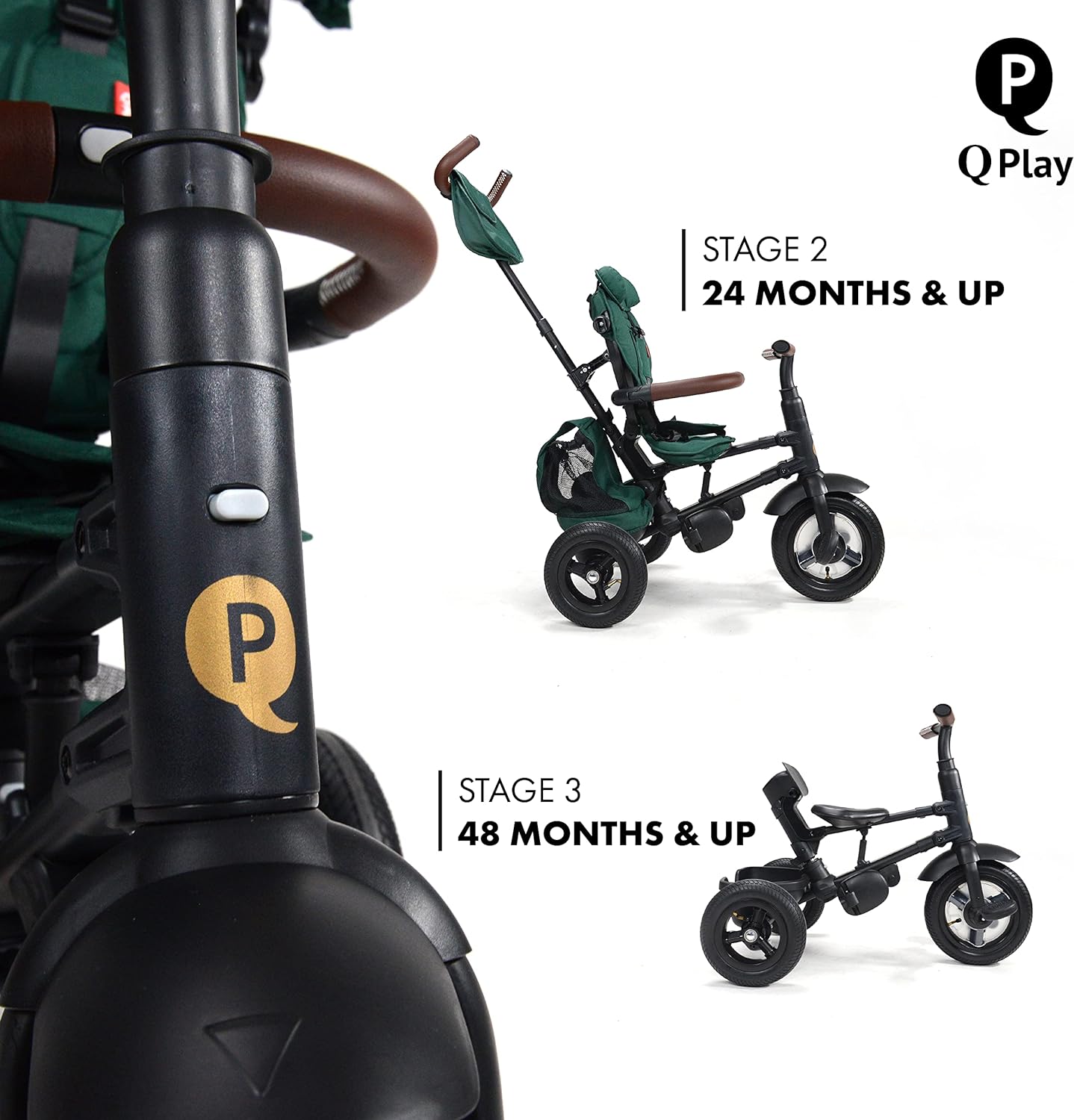 Q Play Rito Plus Folding Stroller Trike - Premium - 2023 Edition