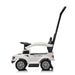 White Raptor ride-on toy car for kids with push handle, shown on a white background.