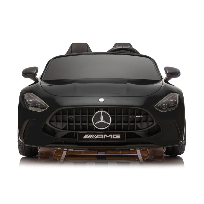 Kids' Mercedes AMG black ride-on car shown from the front on a white background.