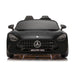 Kids' Mercedes AMG black ride-on car shown from the front on a white background.