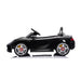 Black kids' ride-on electric car shown from the side on a white background.