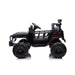 Kids black 4x4 ride-on toy car shown in a side view on a white background.