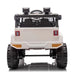 White ride-on toy truck for kids shown from the rear on a white background.