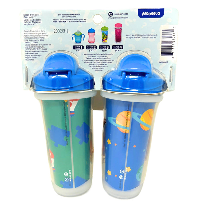 Playtex Baby Stage 3 Blippi Straw Cup - 9oz/12m+ - 2pk
