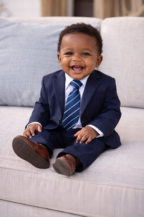 Formal Kids Wear Boys 5-Piece Formal Suit Set – Elegant Navy Suit (Ages 3m–22Y)