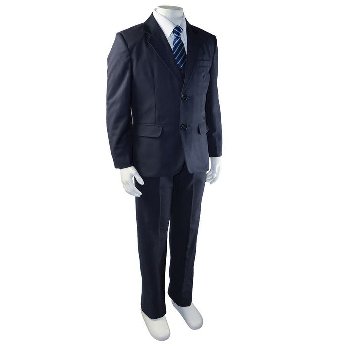 Formal Kids Wear Boys 5-Piece Formal Suit Set – Elegant Navy Suit (Ages 3m–22Y)