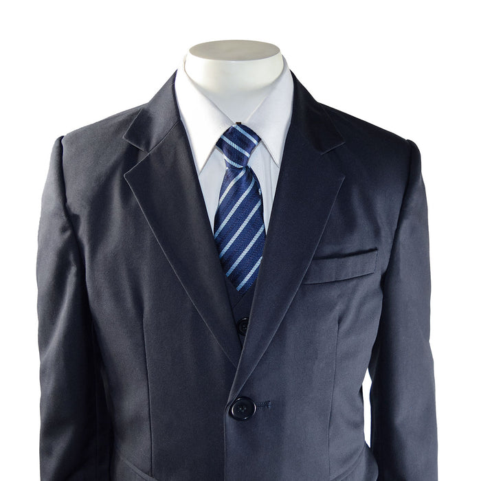 Formal Kids Wear Boys 5-Piece Formal Suit Set – Elegant Navy Suit (Ages 3m–22Y)