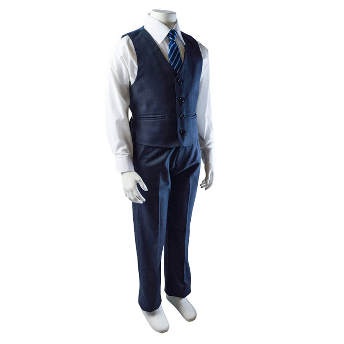 Formal Kids Wear Boys 5-Piece Formal Suit Set – Elegant Navy Suit (Ages 3m–22Y)