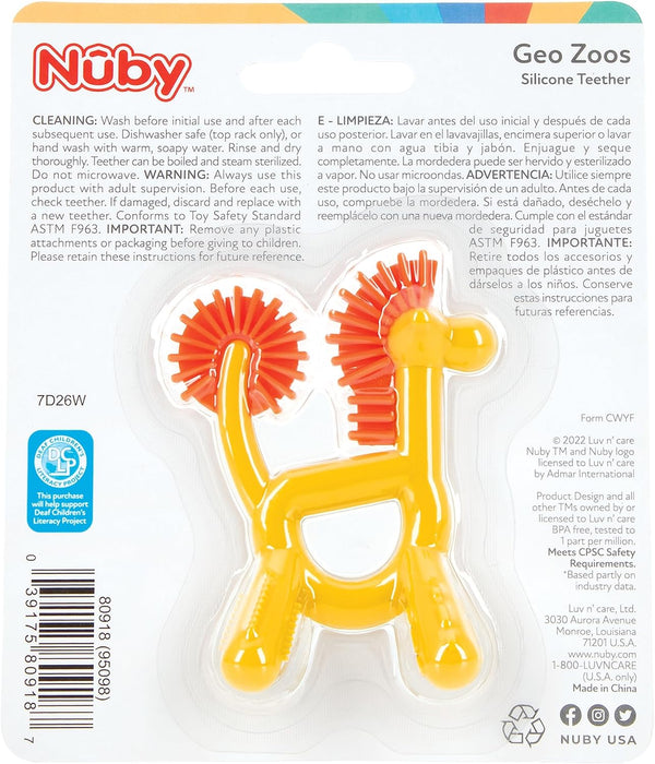 Jouet de dentition pour bébé Geo Zoos en silicone à 100 % de Nuby