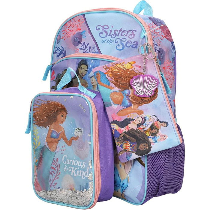 Bioworld Little Mermaid Sisters of the Sea 5 Piece Kids 16" Backpack Set