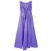 Flower Girl Party Dress in lilac shown from the back with lace-up corset and floral details.