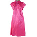 Flower Girl Party Dress magenta with embroidered floral details displayed on hanger.