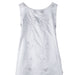 Flower girl party dress white with floral embroidery shown on a plain background.