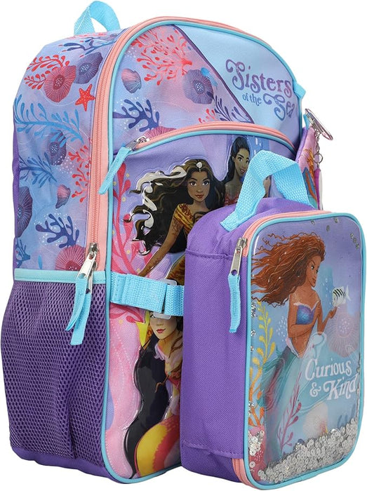 Bioworld Little Mermaid Sisters of the Sea 5 Piece Kids 16" Backpack Set