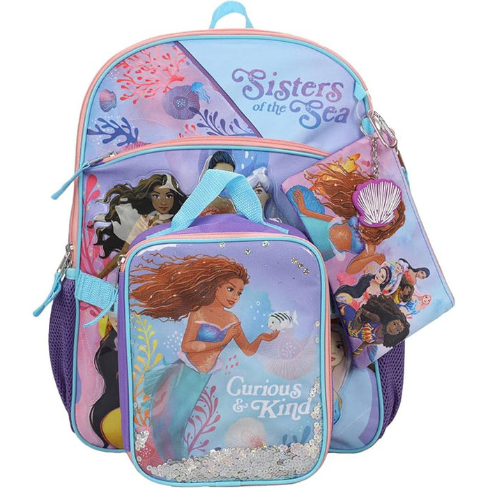 Bioworld Little Mermaid Sisters of the Sea 5 Piece Kids 16" Backpack Set