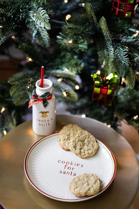 Pearhead Santa Cookies Plate & Milk Jug Set