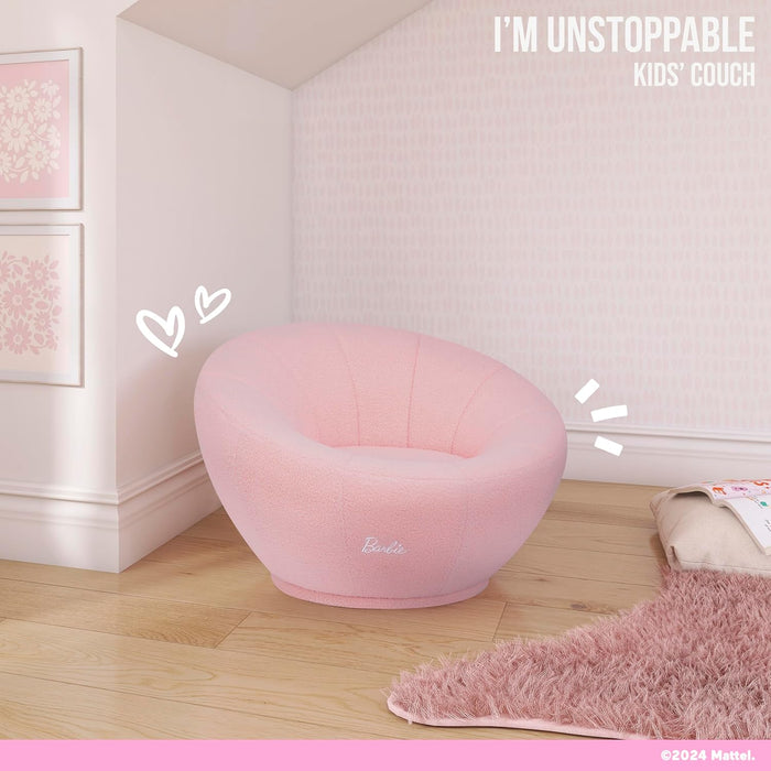 Evolur Barbie I'm Unstoppable Kid's Couch - Pink