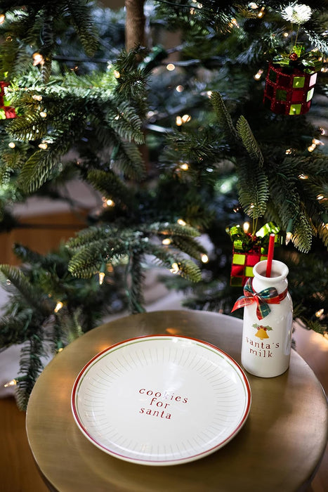Pearhead Santa Cookies Plate & Milk Jug Set