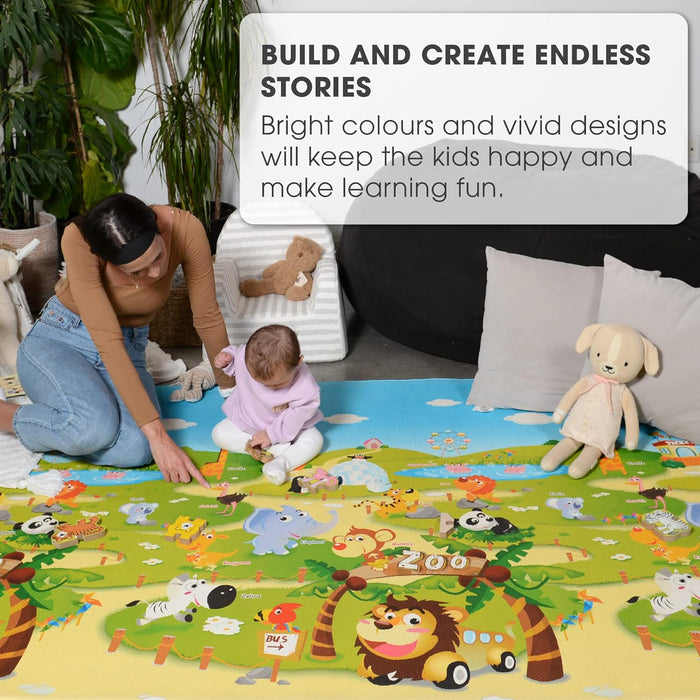 Dwinguler Baby, Toddler & Kids Playmat - Large, Zoo