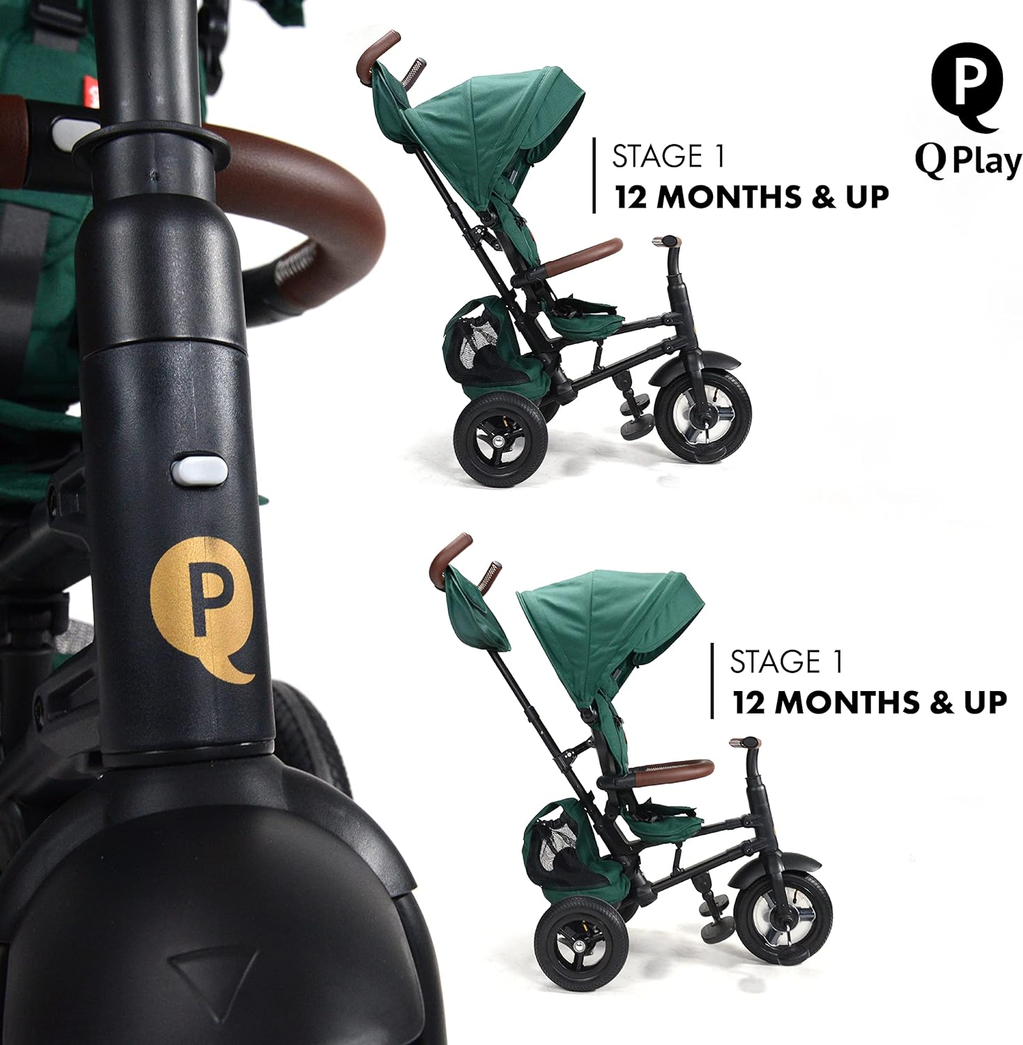 Q Play Rito Plus Folding Stroller Trike - Premium - 2023 Edition