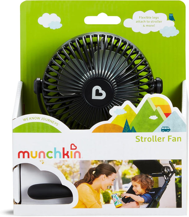 Ventilateur de poussette portable Munchkin avec batterie rechargeable et lumières LED