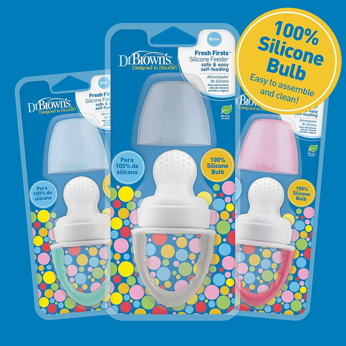 Mangeoir en silicone Dr. Brown's Fresh Baby's Firsts Feeder - Gris