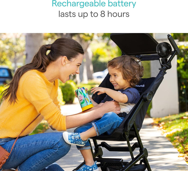 Ventilateur de poussette portable Munchkin avec batterie rechargeable et lumières LED