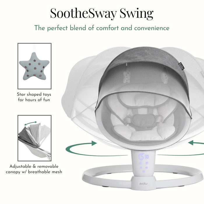 Balançoire pour bébé Dream on Me SootheSway, blanche