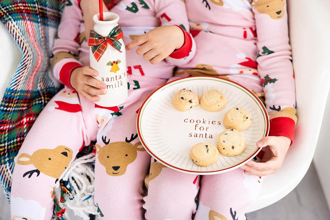 Pearhead Santa Cookies Plate & Milk Jug Set