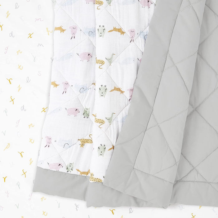 Aden & Anais Essentials 3-Piece Crib Bedding Set, Baby Bedding Bundle, Cotton Blanket, Crib Sheet