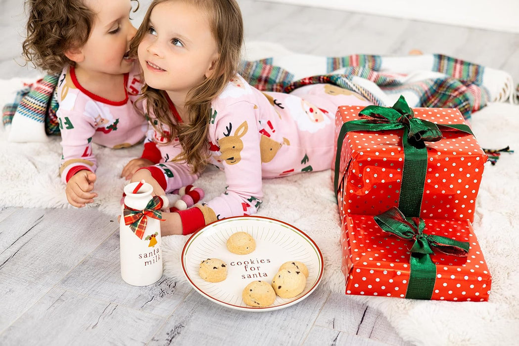 Pearhead Santa Cookies Plate & Milk Jug Set