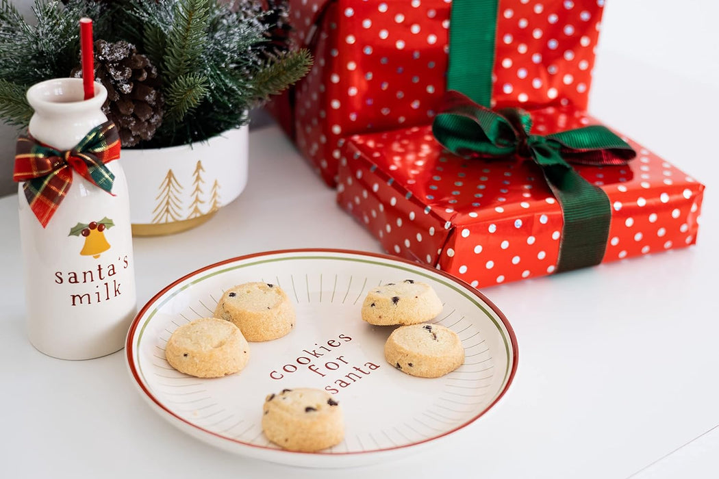 Pearhead Santa Cookies Plate & Milk Jug Set