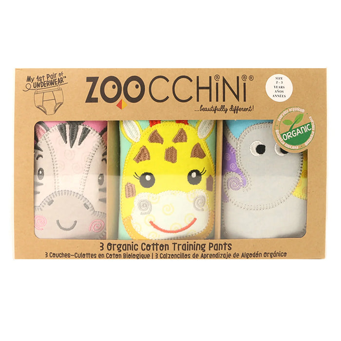 Sous-vêtements d'apprentissage pour tout-petits de Zoocchini - Les amis du zoo