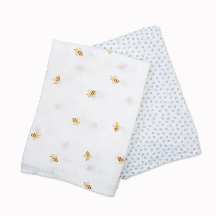 Couverture en mousseline de coton pour bébé de Lulujo - Lot de 2